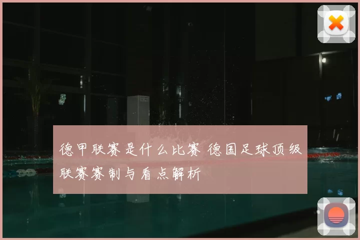 德甲联赛是什么比赛 德国足球顶级联赛赛制与看点解析