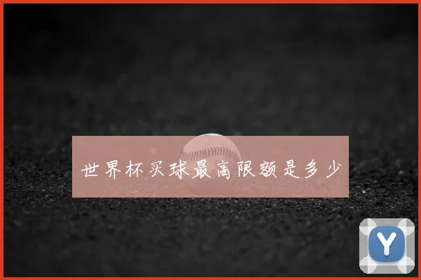 世界杯买球最高限额是多少